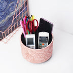 Hennaja Round Leather Art Supply Organizer, Remote Control Holder, 360 Degree - Image 6