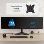 mount-it! dual monitor desk stand mount for 2, side view