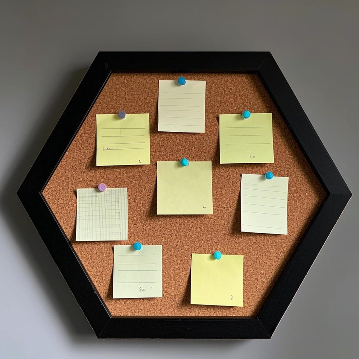 HAKZEON 6 Pack Cork Bulletin Board Hexagon, Hexagon Cork Board, Framed Corkbo...