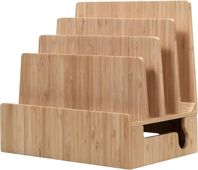 MobileVision Bamboo Charging Station & Multi Device Organizer Slim Version by MobileVision