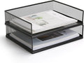 AZFUNN Wire Mesh Letter Trays Paper Tray Desk File Organizer, 2 Pack Stackable by AZFUNN
