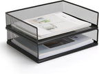 AZFUNN Wire Mesh Letter Trays Paper Tray Desk File Organizer, 2 Pack Stackable by AZFUNN