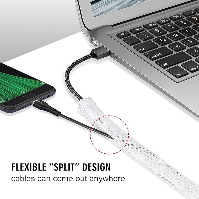 Moxita 25ft - 1/2 inch Cord Protector Cable Sleeve Split Wire Loom Tubing - Image 3