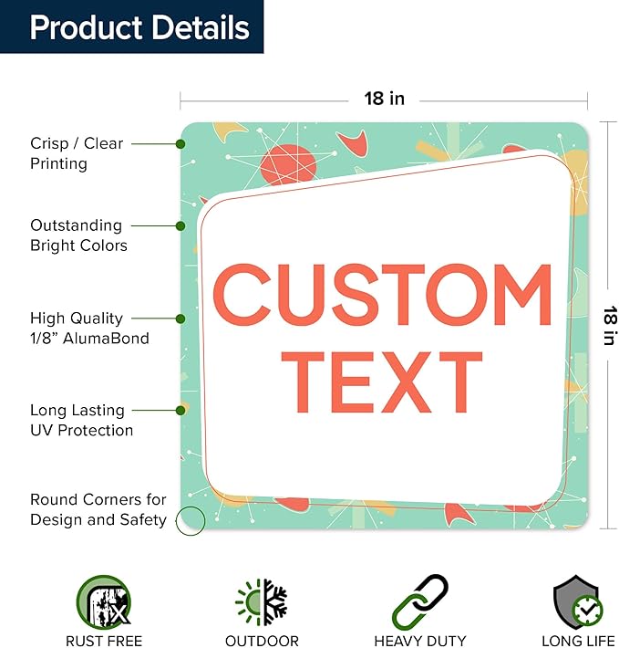 Custom Sign, Custom Street Sign, 11 Font Colors, 13 Font Styles, 4 Hole Options - Image 6