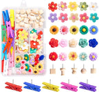 78 Pieces Push Pins Set Cute Thumb Tacks Decorative Flower Push Pins by BESARME
