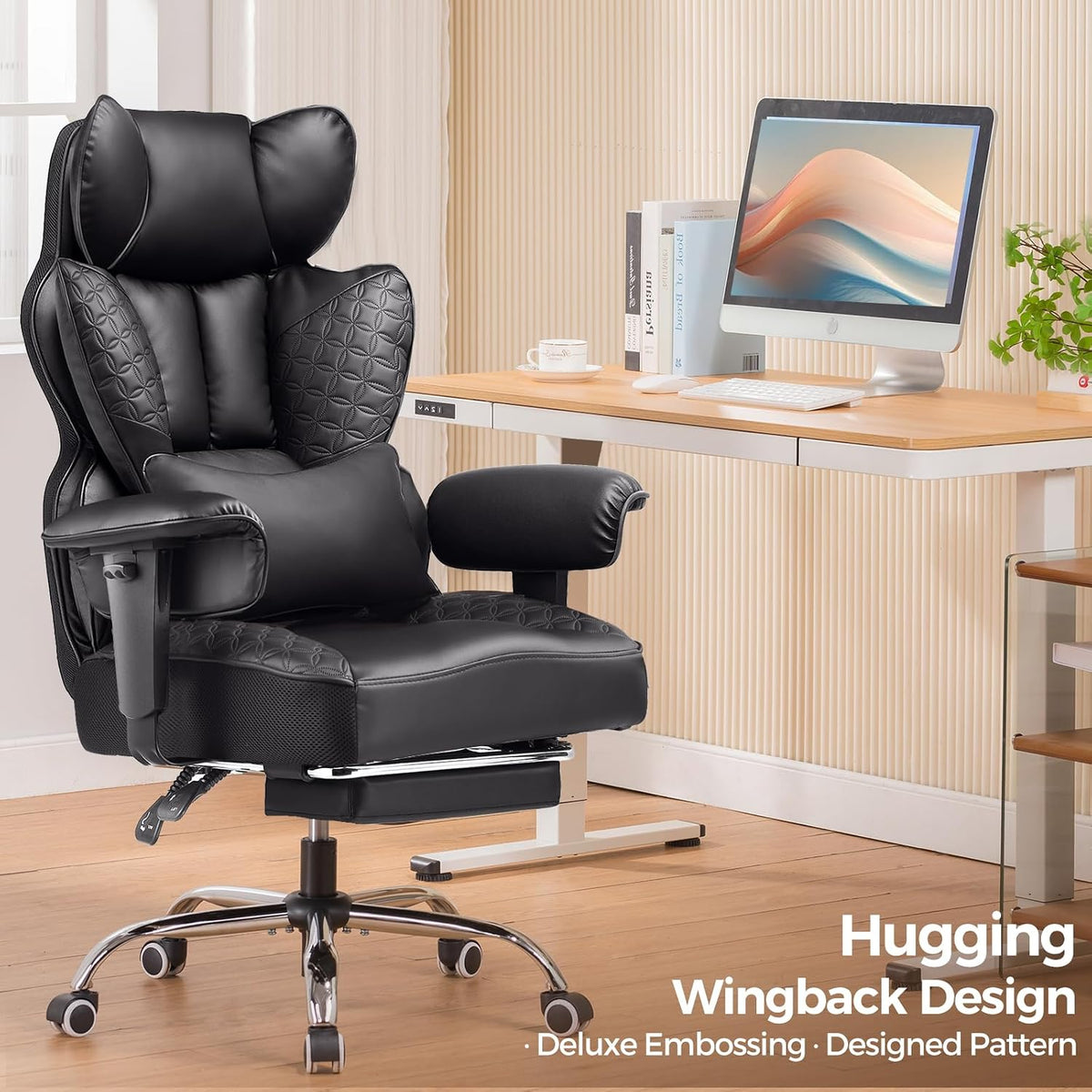 comhoma big and tall office chair heavy duty, close-up detail