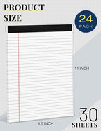 24 Pack Legal Pads 8.5 x 11 White Note Pads 8.5 x 11 Notepads 8.5 x 11 Wide - Image 2