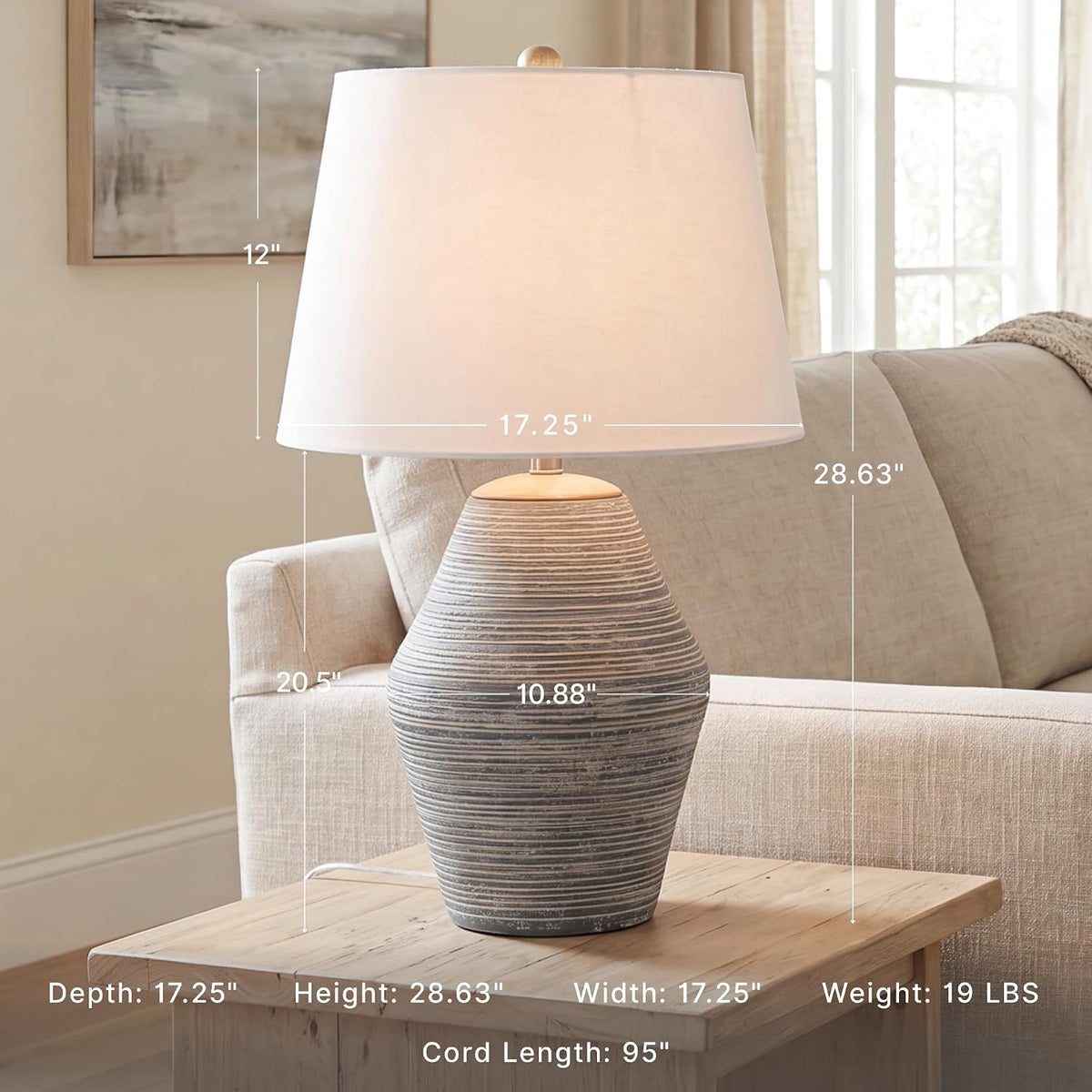 Signature Design by Ashley 1-Piece Table Lamp, Blue Terracotta
