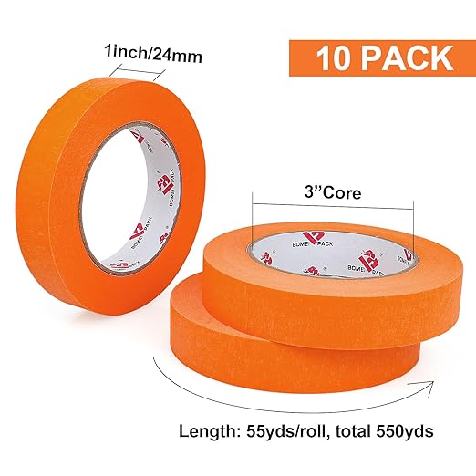 BOMEI PACK Orange Painters Tape 1 Inch - Image 2