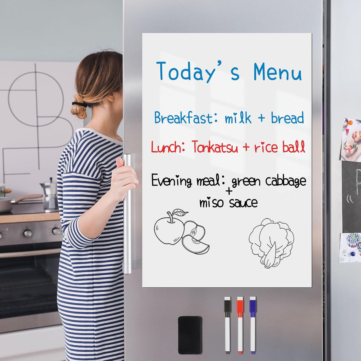 Large Magnetic Fridge Whiteboard: Where Family Plans Come Together