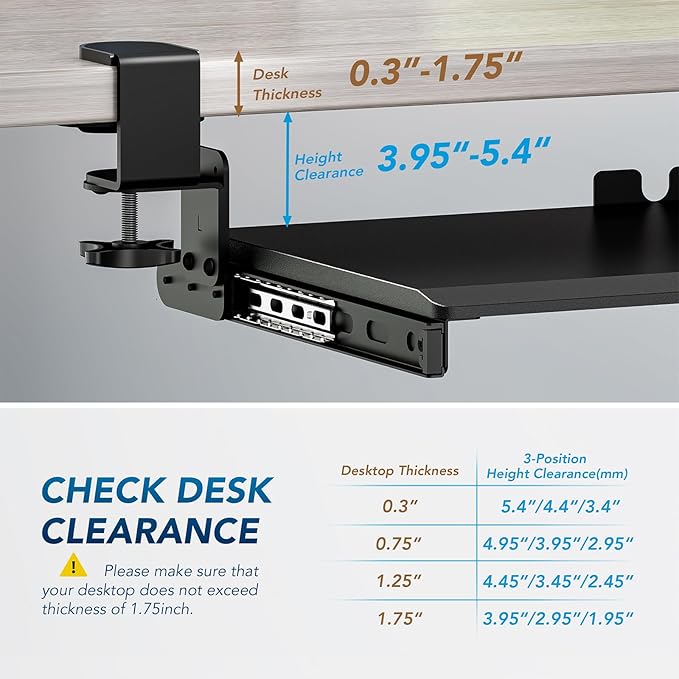 AX WABER Keyboard Tray Under Desk Pull Out - Image 4