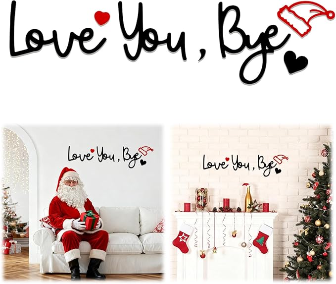 Christmas Love You Bye Wood Sign, Above Door Topper Decoration by BADAO