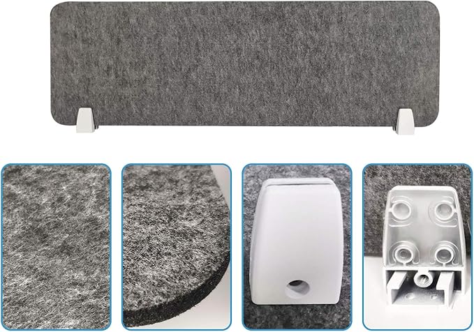 MYOYAY 40''x12'' Privacy Panel Clamp-on Acoustic Desk Divider Freestanding - Image 8