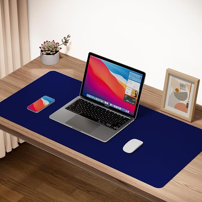 Boutilon Leather Desk Pad Protector, Non-Slip Mouse Pad, Laptop Desk Pad - Image 2
