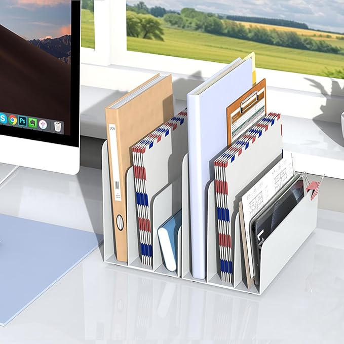 OUTIOE Mail Organizer Countertop, Small Desk File Organizer, Metal File Holder - Image 7