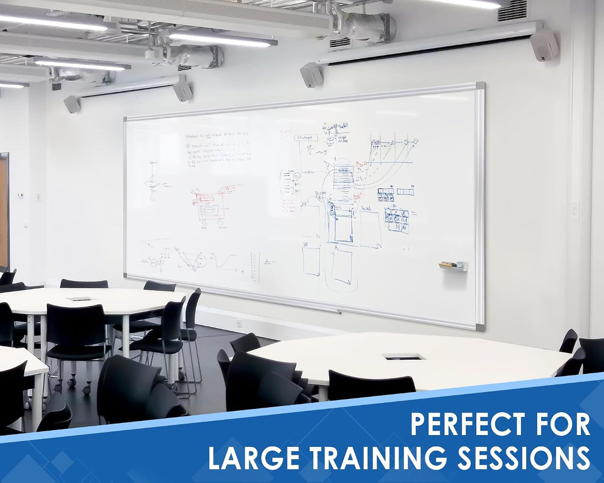 SWANCROWN Extra Large Dry Erase Board, 90x43 in, Heavy Duty Aluminum Frame