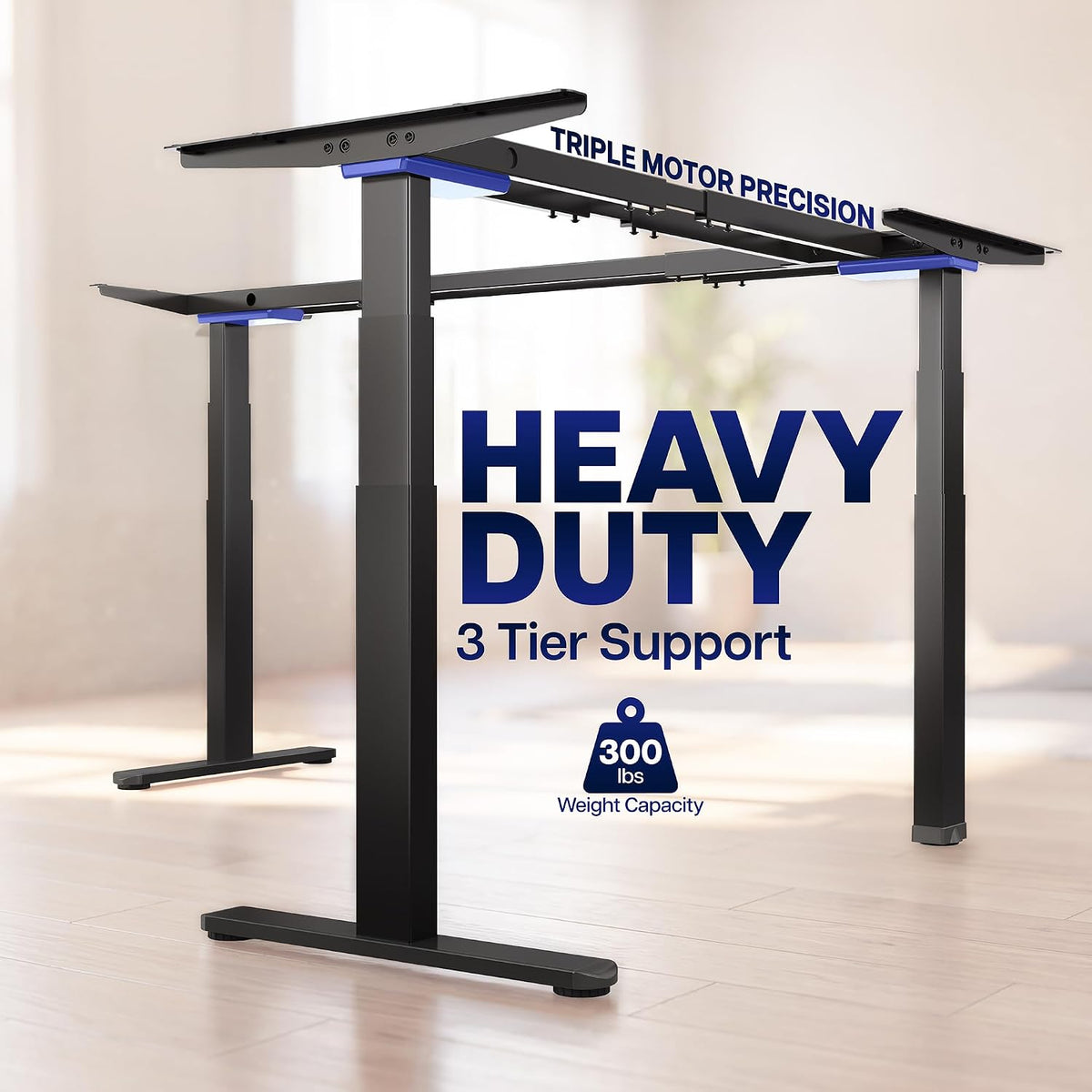 VIVO Electric Corner 3-Leg Standing Desk Frame, Triple Motor