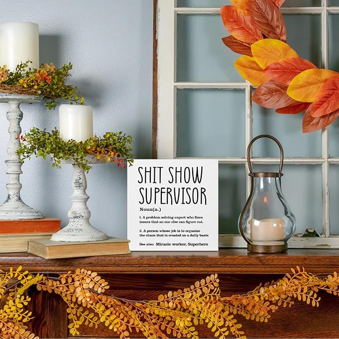 Supervisor Gifts for Women Funny Office Decor, Sarcastic Wooden Box Sign - Image 5