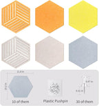 12'' Medium Hexagon Cork-Bulletin Board Tiles Frameless 10 Pack Adhesive - Image 6