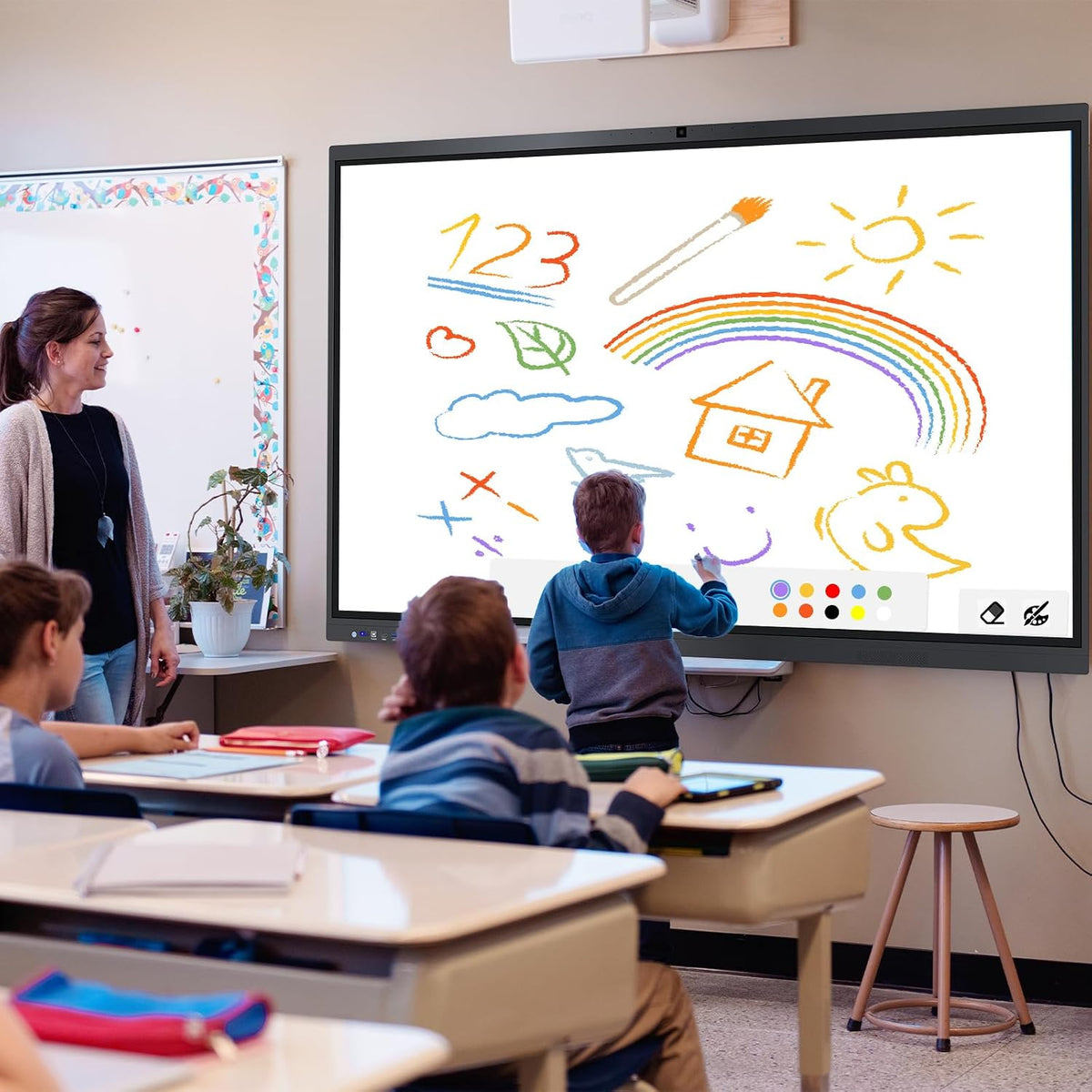 Smart Board,65" Smart Board for Classroom Office Home, 4K UHD Touch Scre...