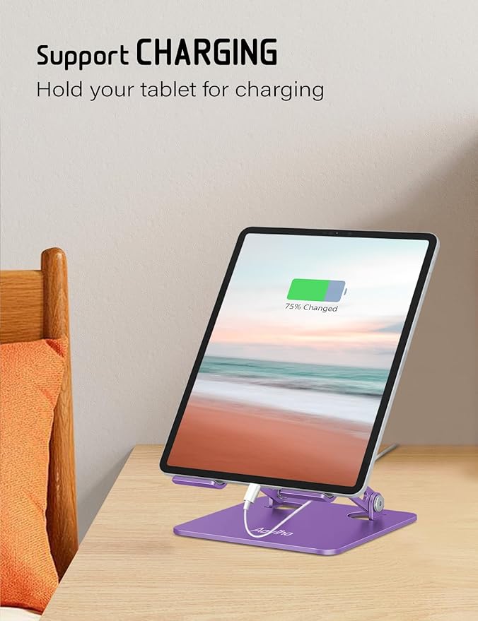 Aoviho Tablet Stand Holder for Desk, Adjustable Desktop Tablet Holder, Foldable - Image 6