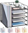 LEKETREE Desk Organizers and Accessories, 5-Tier Paper Letter Tray Organizer by RefinedOfficeEasyManagemen