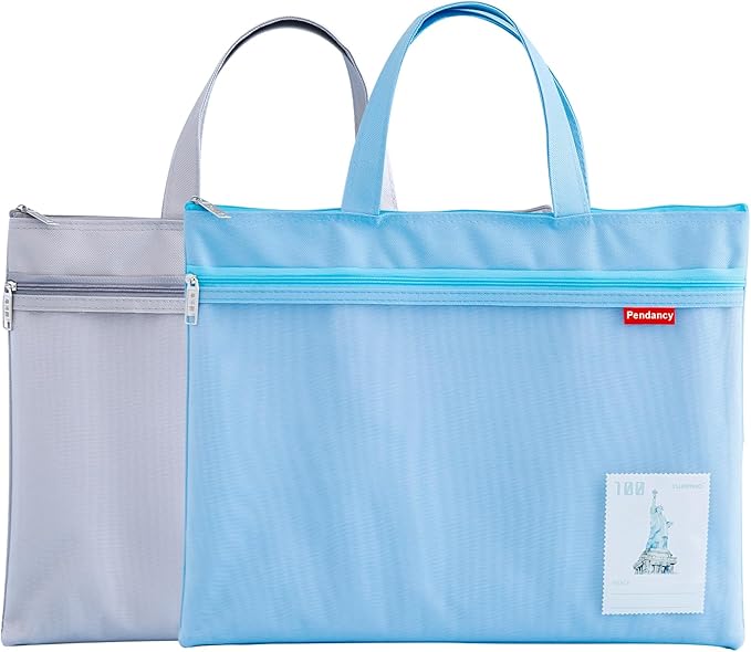 Pendancy Mesh Zipper Pouch 11x13.7 in, A4 Size Foldable Document Storage by Pendancy