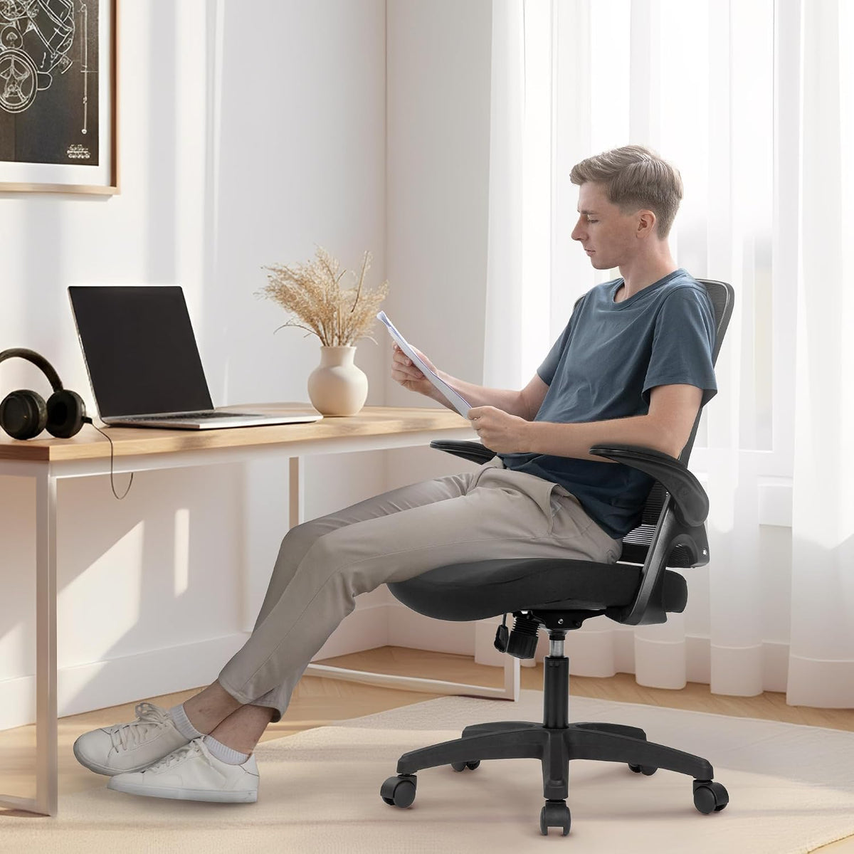 neo chair office desk chair high back mesh on a desk or shelf