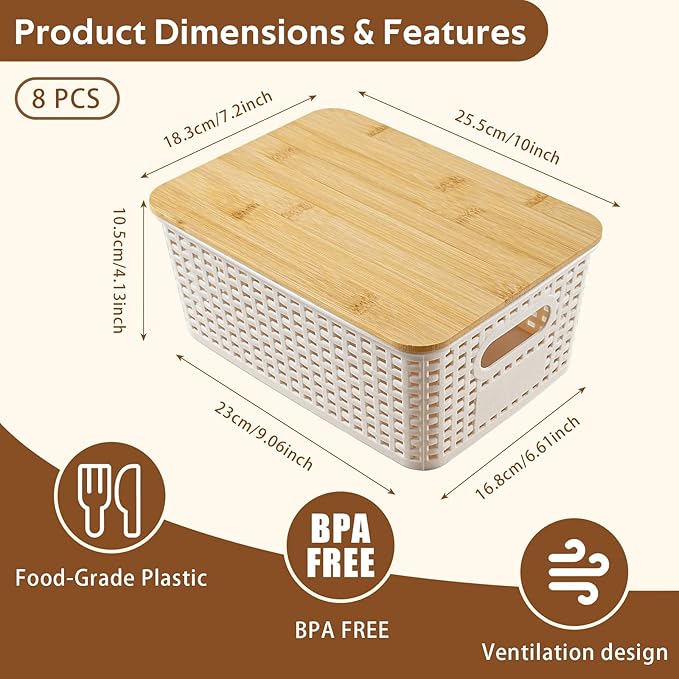 AntStep 8 Pack Plastic Storage Bins - Image 3
