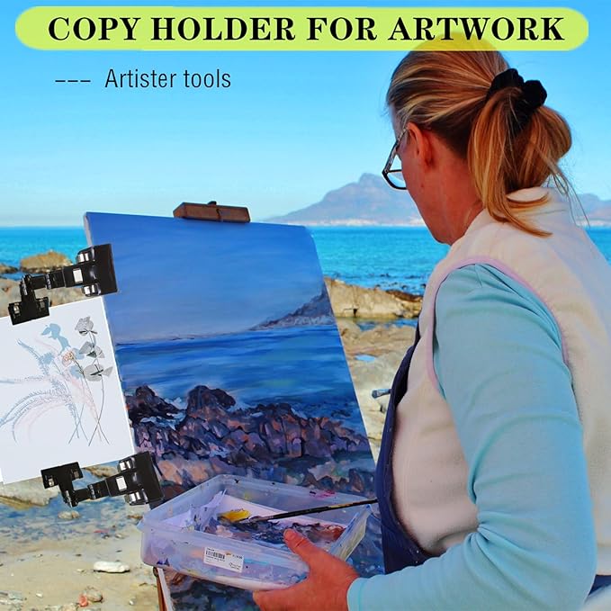 Adjustable Paper Holder Copy Holder, Flexible Rotating Clips, Handy Artist - Image 5