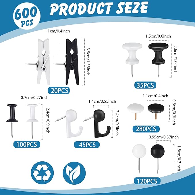 600 Pcs Decorative Push Pins - Image 2