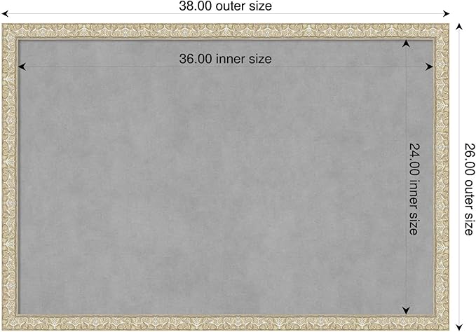 Amanti Art Silver Framed Magnetic Board 26x38 Large Vision Board - Image 2