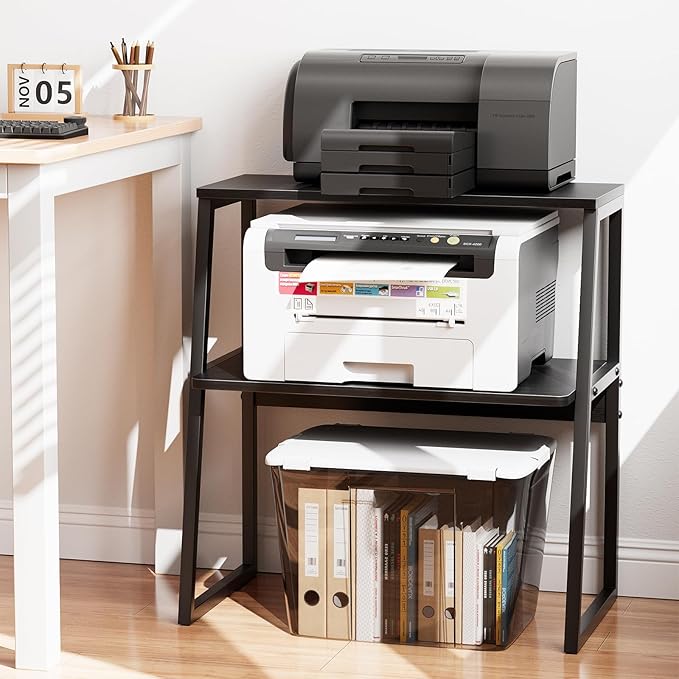 Arbuxzuy Printer Stand, Desktop Printer Shelf, 3 Tier Desk Shelf - Image 3