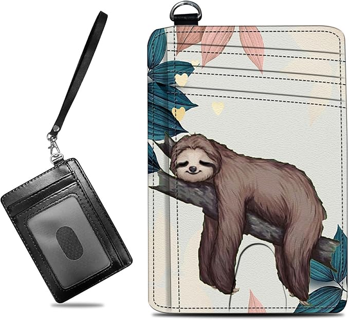 BWEGRHE Small Travel Wallets, Sloth Slim Minimalist Front Pocket Wallet by BWEGRHE