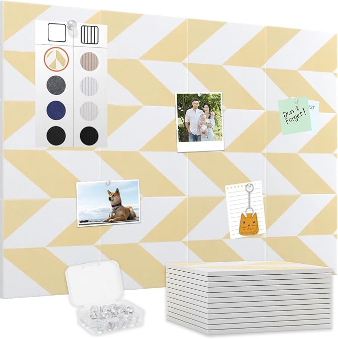 Smarpau Large Cork Board for Walls, 12 Pack Square Bulletin Board, Felt Wall by Smarpau