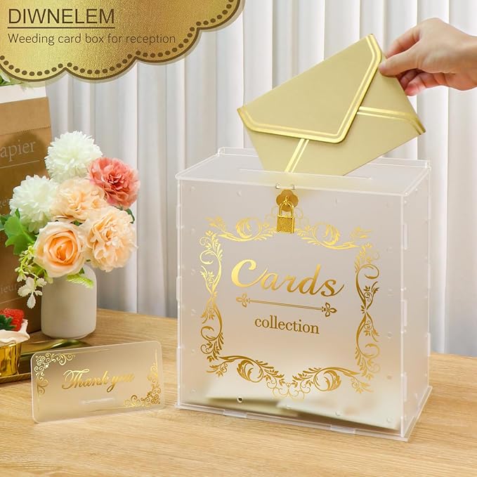 DIWNELEM Acrylic Wedding Card Box - Image 3