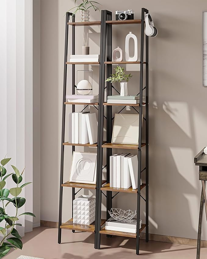 Hzuaneri Ladder Shelf, Bookshelf Bookcase, Freestanding Corner Storage Shelve - Image 4