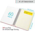 MEEDEN 8"x10" Sketchbook Paper Pad: 122lb/180gsm Spiral Bound Art Sketch Book - Image 2
