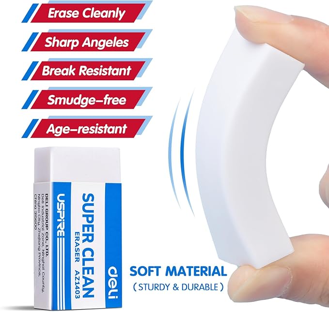 Deli Pencil Erasers, Pencil Eraser, 72 Pack, Erasers - Image 2