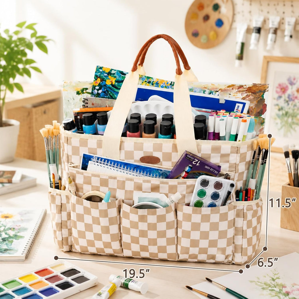 apoffice art supply organizer, large craft organizer tote shown in use