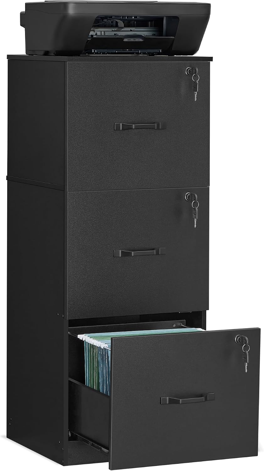 vasagle 3 drawer file cabinet with locks, for, main product view