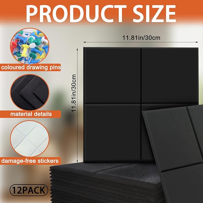12-Pack Large Felt Bulletin Board 48" x 36" Cork Board Alternative, - Image 3