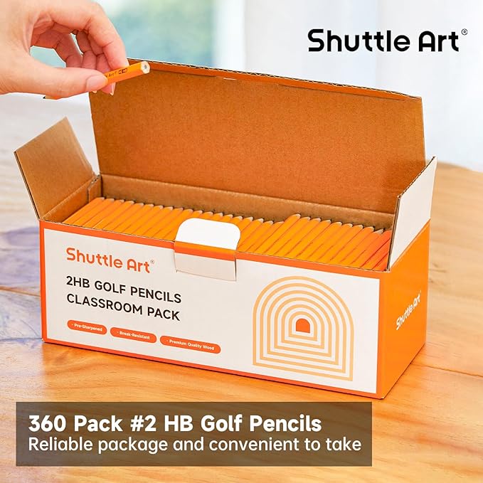 Shuttle Art 360 Pack #2 HB Golf Pencils, Wood-cased 3.5” Mini Pencils Bulk - Image 5