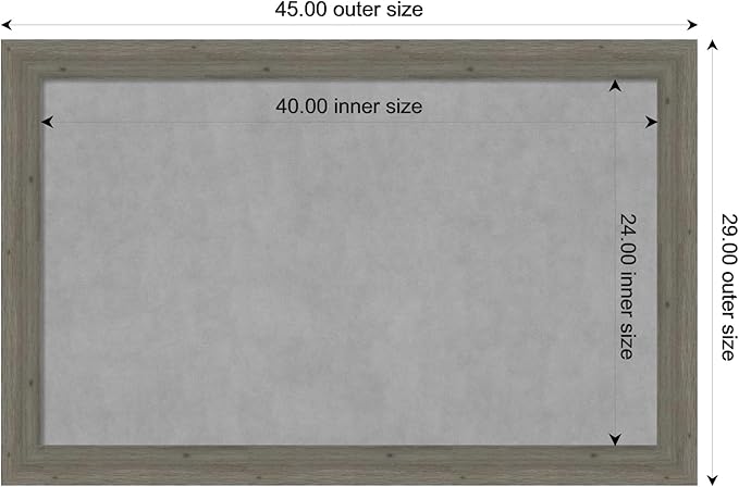 Amanti Art Grey Framed Magnetic Board 29x45 Large Vision Board - Image 4