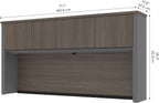 Bestar Hutch for Desk Shell, Bark Grey/Slate, Prestige +, 72W | 4 doors; built-in wire management; Coordinates with other storage pieces in the collection; Particle board construction