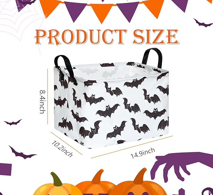 FUULOXE Halloween Bat Storage Basket - Image 2