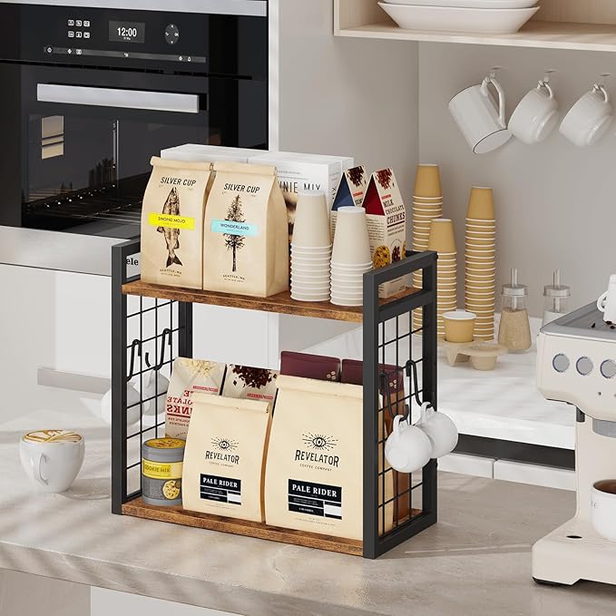 ELITEROO Desktop Shelf Organizer, 2 Tier Wood Desk Bookshelf, Desk Top Storage - Image 7