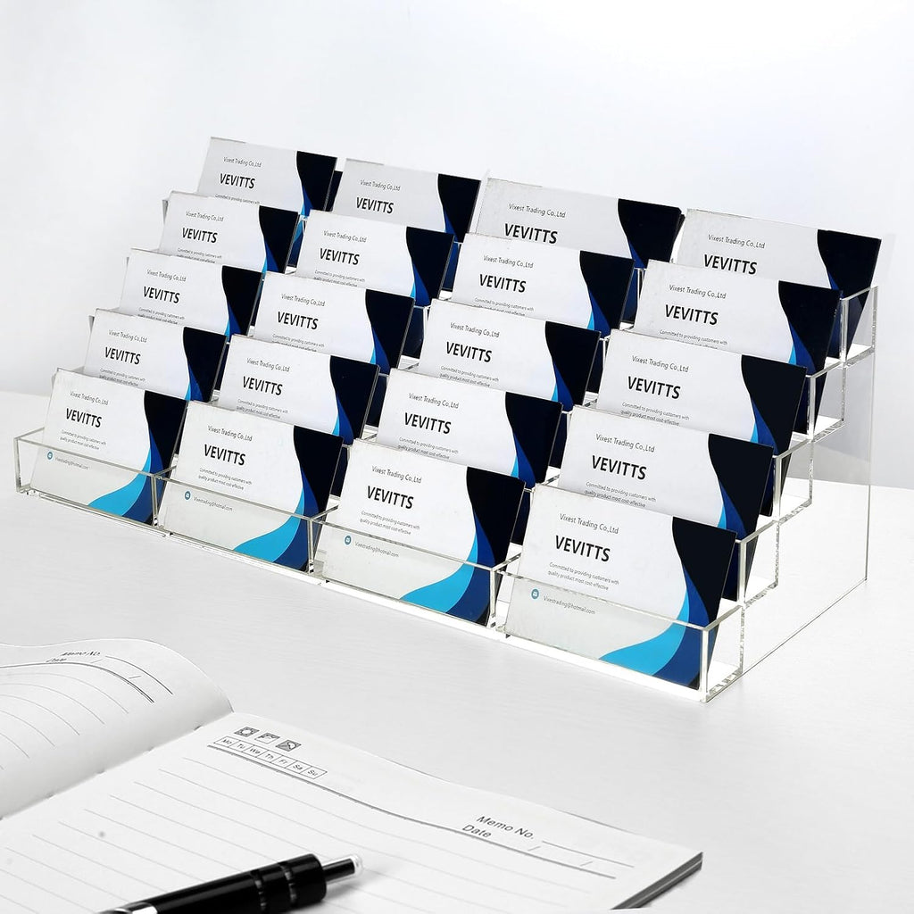 Vevitts 20 Slots Acrylic Business Card Holder