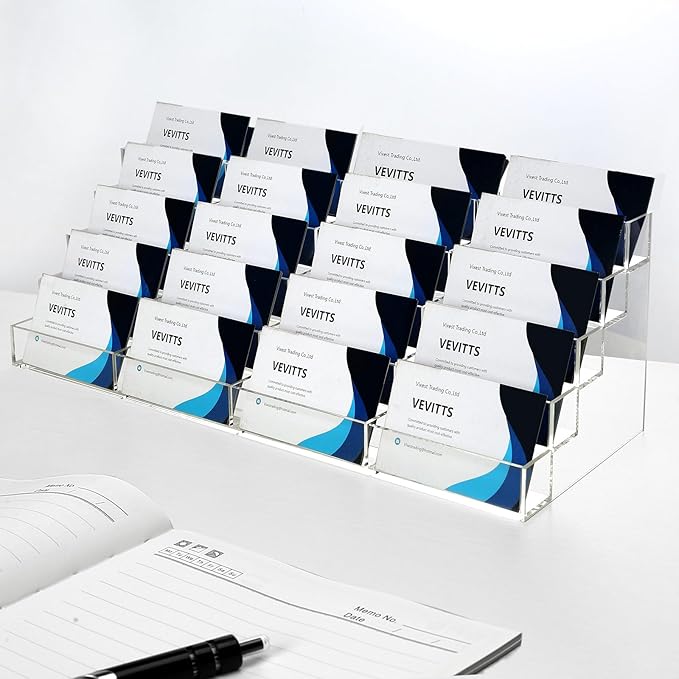 Vevitts 20 Slots Acrylic Business Card Holder by Vevitts