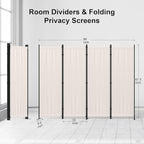 Kecreque Room Divider 4 Panel Partition Room Dividers & Folding Privacy Screens - Image 4